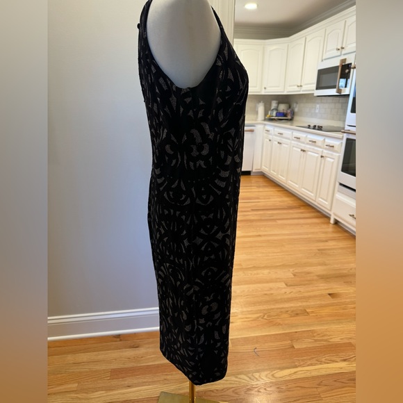 Aidan Mattox Black/Silver Sheath Cocktail Dress - Picture 7 of 10